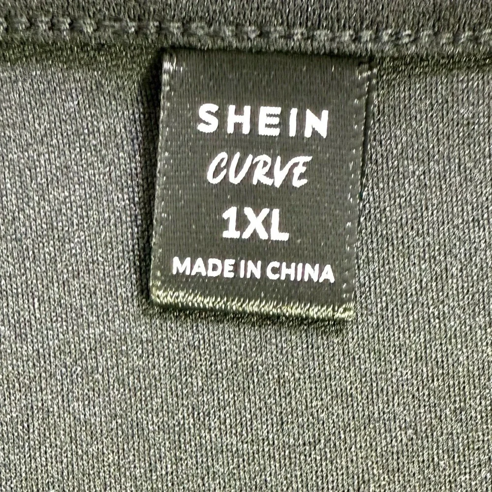 SHEIN Curve Black Red Fit & Flare Business Causal Maxi Dress Stretch Size 1XL